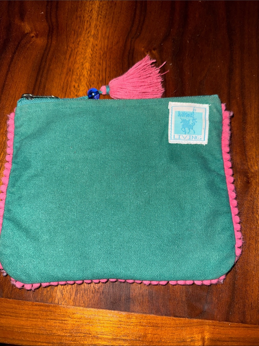 Green Velvet Embroidered Highland Cow Cosmetic Pouch - Picture 2 of 6